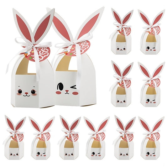 12pcs Easter Bunny Ear Gift Boxes, Spring Party Favors-0